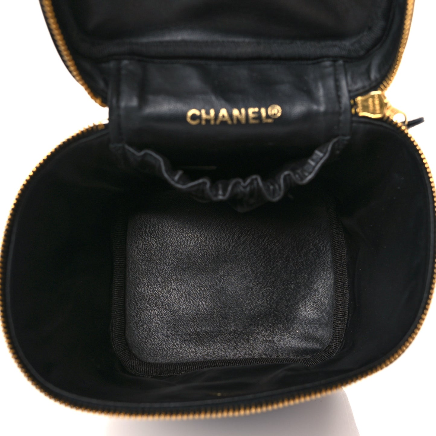 Lambskin Vanity Cosmetic Case Black