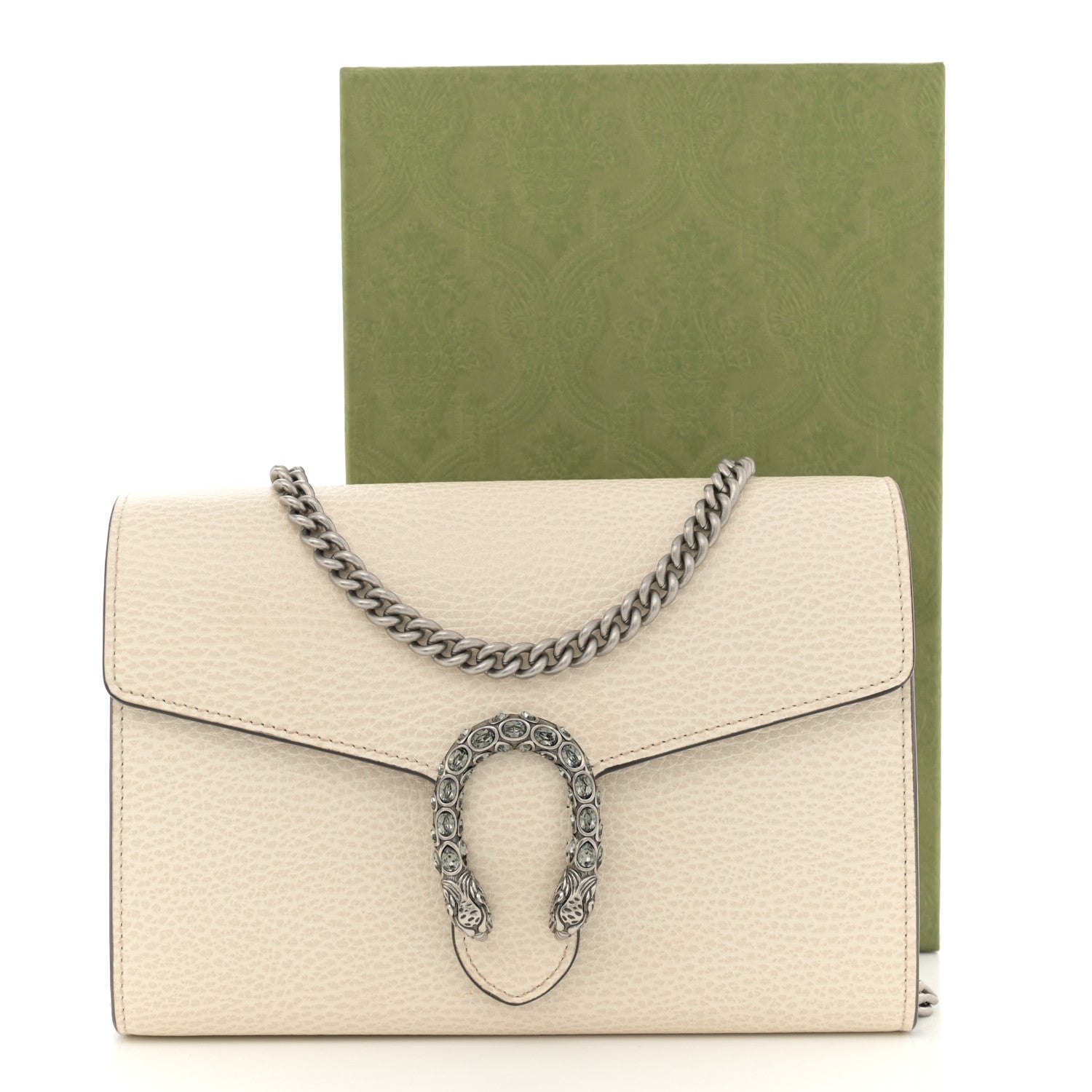 Gucci Dollar Calfskin Mini Dionysus Chain Wallet Mystic White 13 of 13