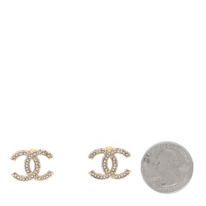Chanel Crystal CC Earrings Gold 2 of 5