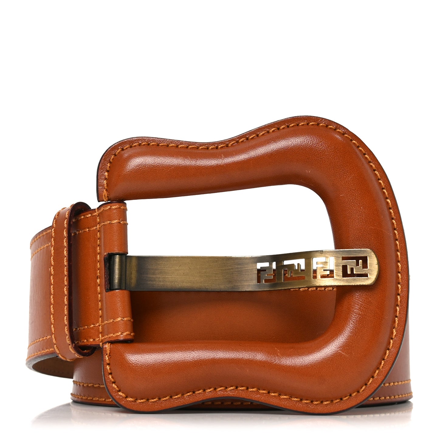 Calfskin B Wide Belt 85 34 Brown