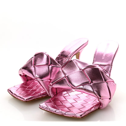 Bottega Veneta Metallic Nappa Maxi Intrecciato Lido 90mm Mule Sandals 39 Azalea 4 of 9