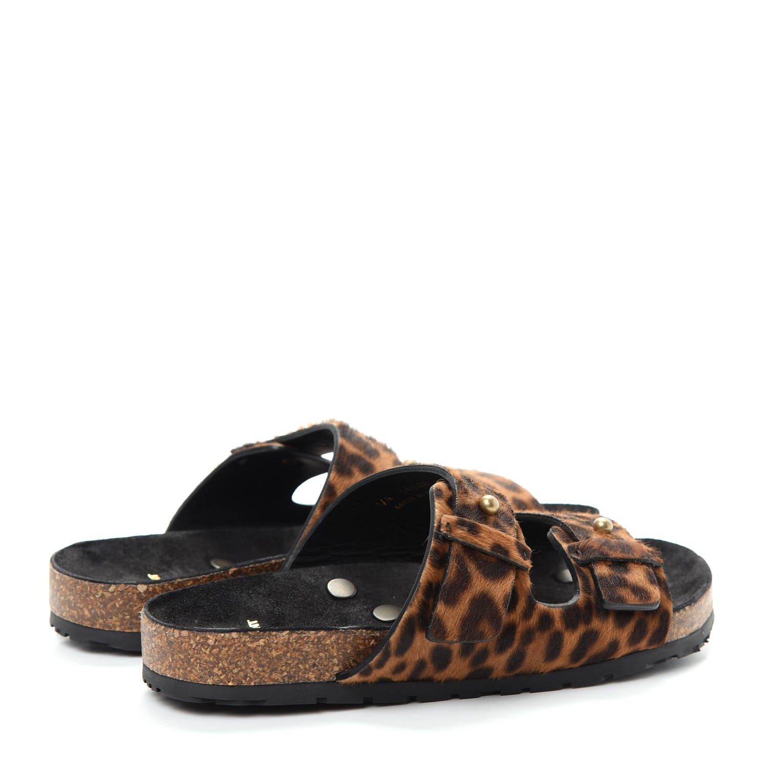 Saint Laurent Calf Hair Leopard Print Jimmy Slide Sandals 36.5 Brown 4 of 11
