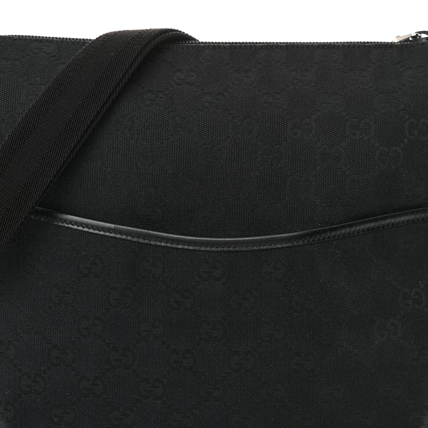 Monogram Calfskin Perforated Medium Flat Messenger Bag Black