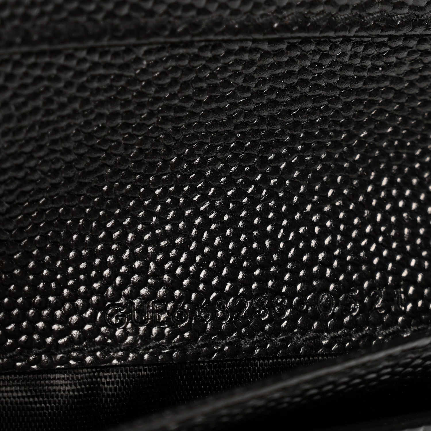 Saint Laurent Grain De Poudre Matelasse Chevron Monogram Compact Zip Around Wallet Black 7 of 10