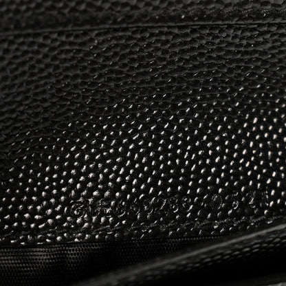 Saint Laurent Grain De Poudre Matelasse Chevron Monogram Compact Zip Around Wallet Black 7 of 10