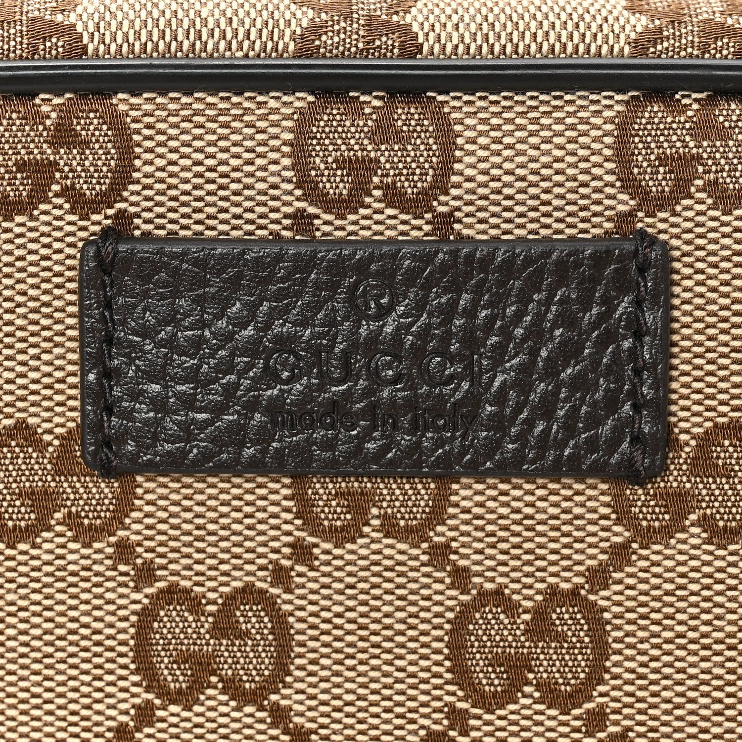 Gucci Monogram Dollar Calfskin Belt Bag Beige Ebony Testa di Moro Marrone Scuro 9 of 9
