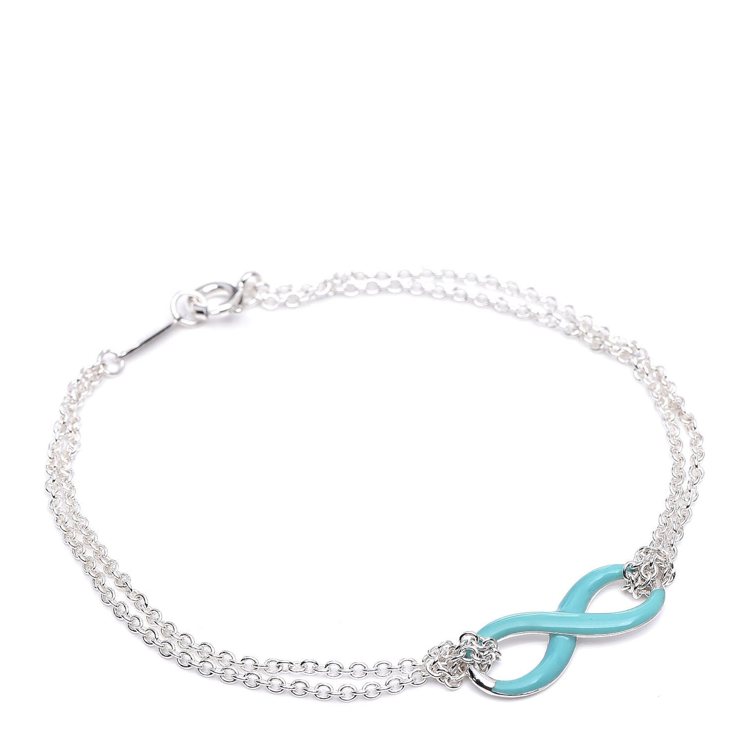 Sterling Silver Enamel Infinity Bracelet Blue