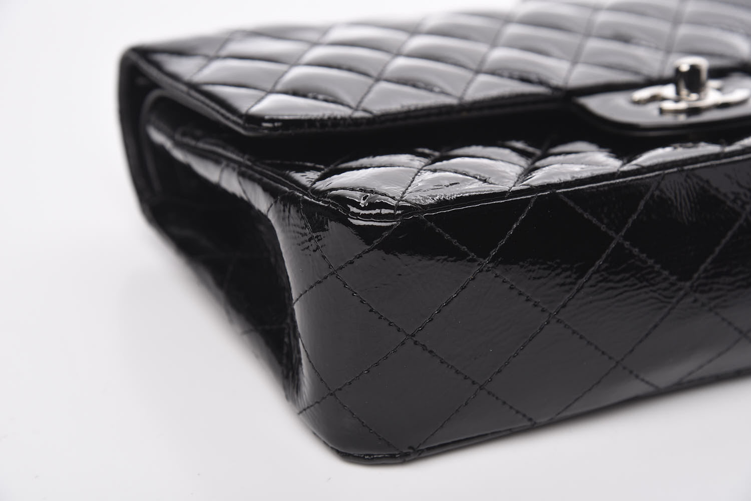 Chanel Patent Quilted Medium Double Flap Black 8 of 13