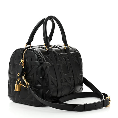 Christian Dior Calfskin Embossed Graphic Cannage Groove 25 Bag Black 3 of 10