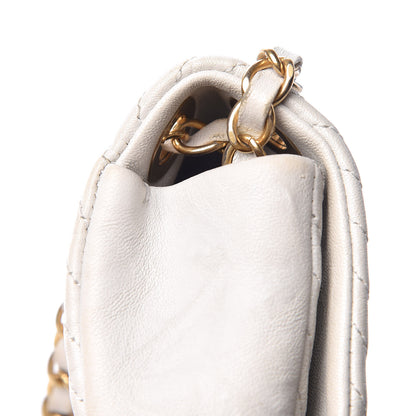 Chanel Calfskin Surpique Chevron Medium Flap White 18 of 21