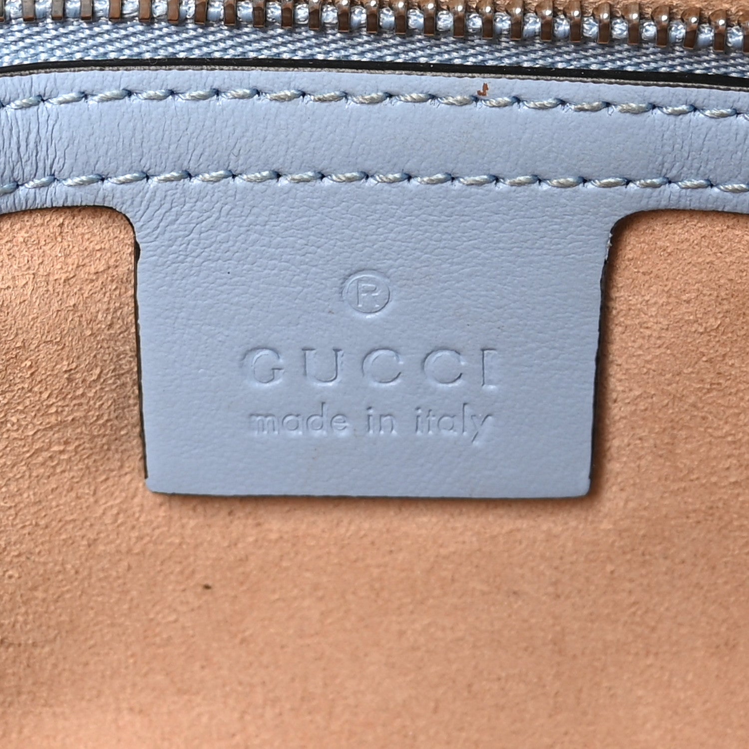 Gucci Calfskin Matelasse Small GG Marmont Shoulder Bag Porcelain Light Blue 7 of 10