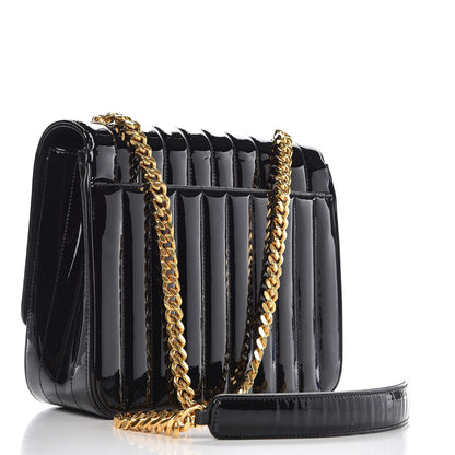 Saint Laurent Patent Matelasse Monogram Large Vicky Chain Bag Black 3 of 11