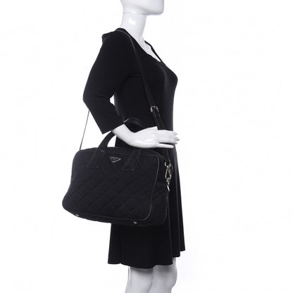 Prada Nylon Tessuto Impuntu Quilted Bowler Black 2 of 19