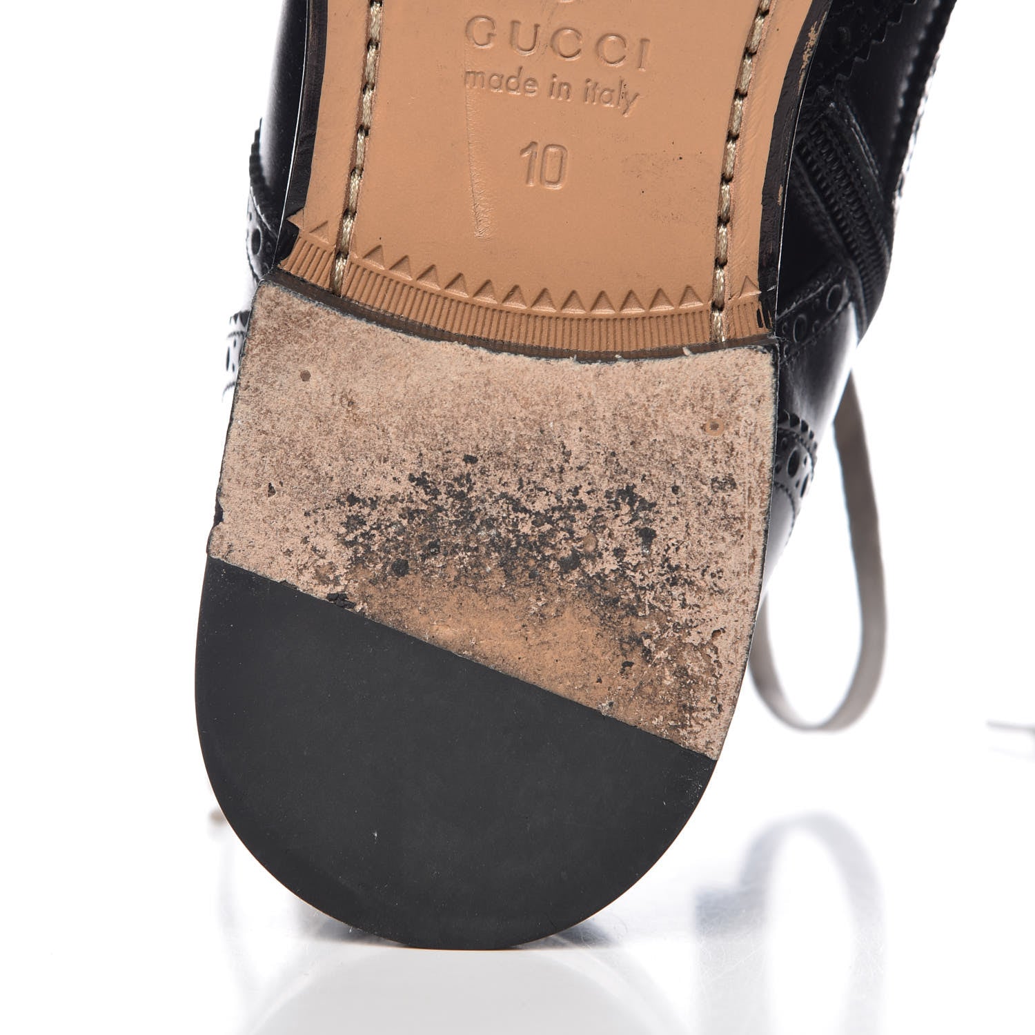 Gucci Calfskin Mens Queercore Brogue Wingtip Boots 10 Black 14 of 16
