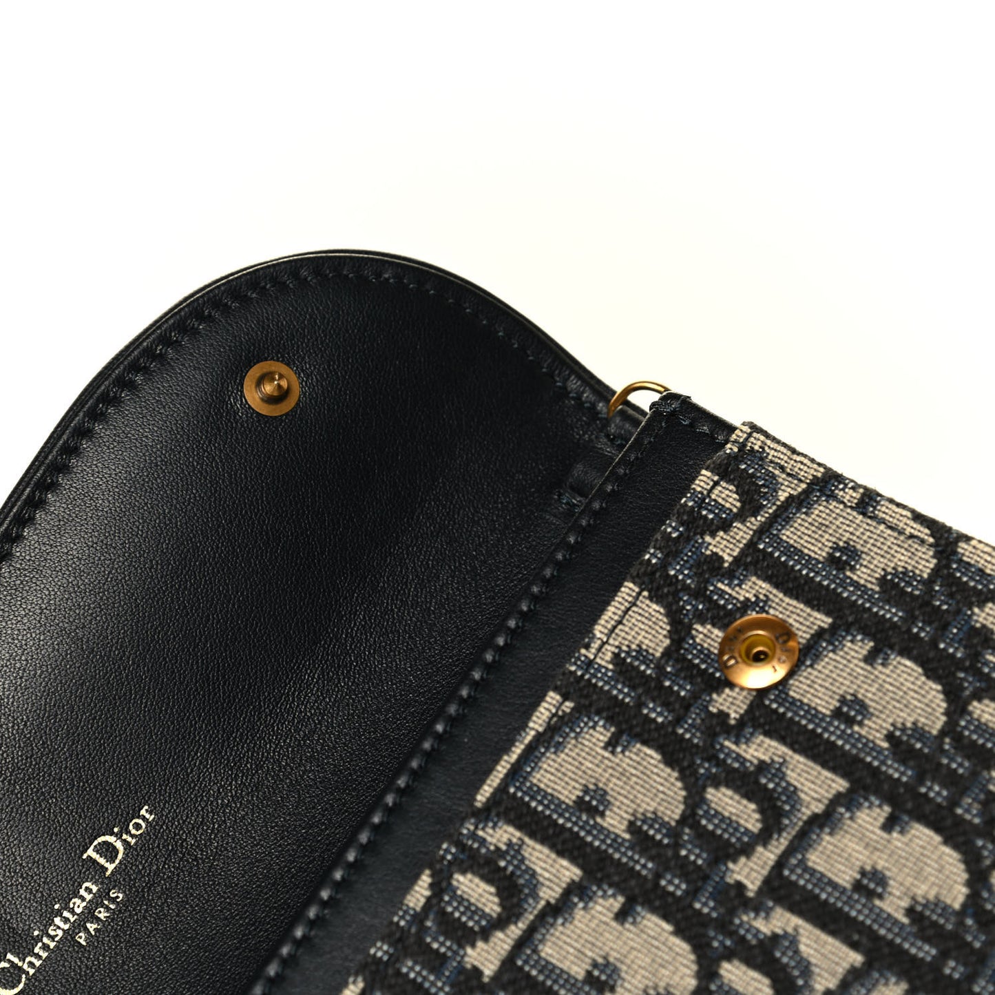 Oblique Saddle Chain Long Wallet Blue