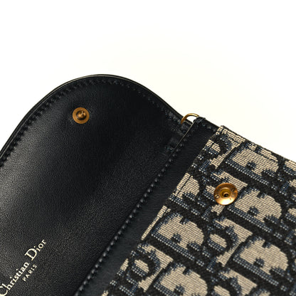 Christian Dior Oblique Saddle Chain Long Wallet Blue 7 of 7