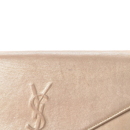 Saint Laurent Metallic Fabric Monogram Envelope Chain Wallet Light Gold 18 of 18