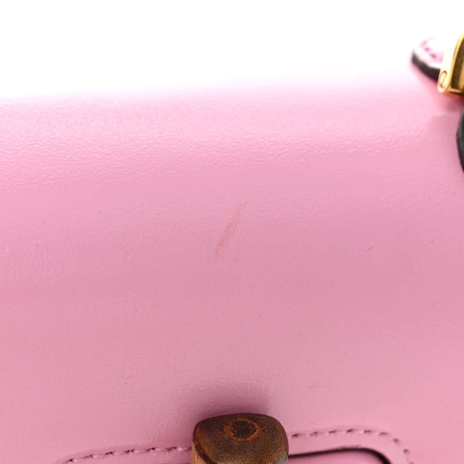 Gucci Boarded Dyana Lux Calfskin Web Mini Bamboo 1947 Top Handle Bag Nice Pink 13 of 20