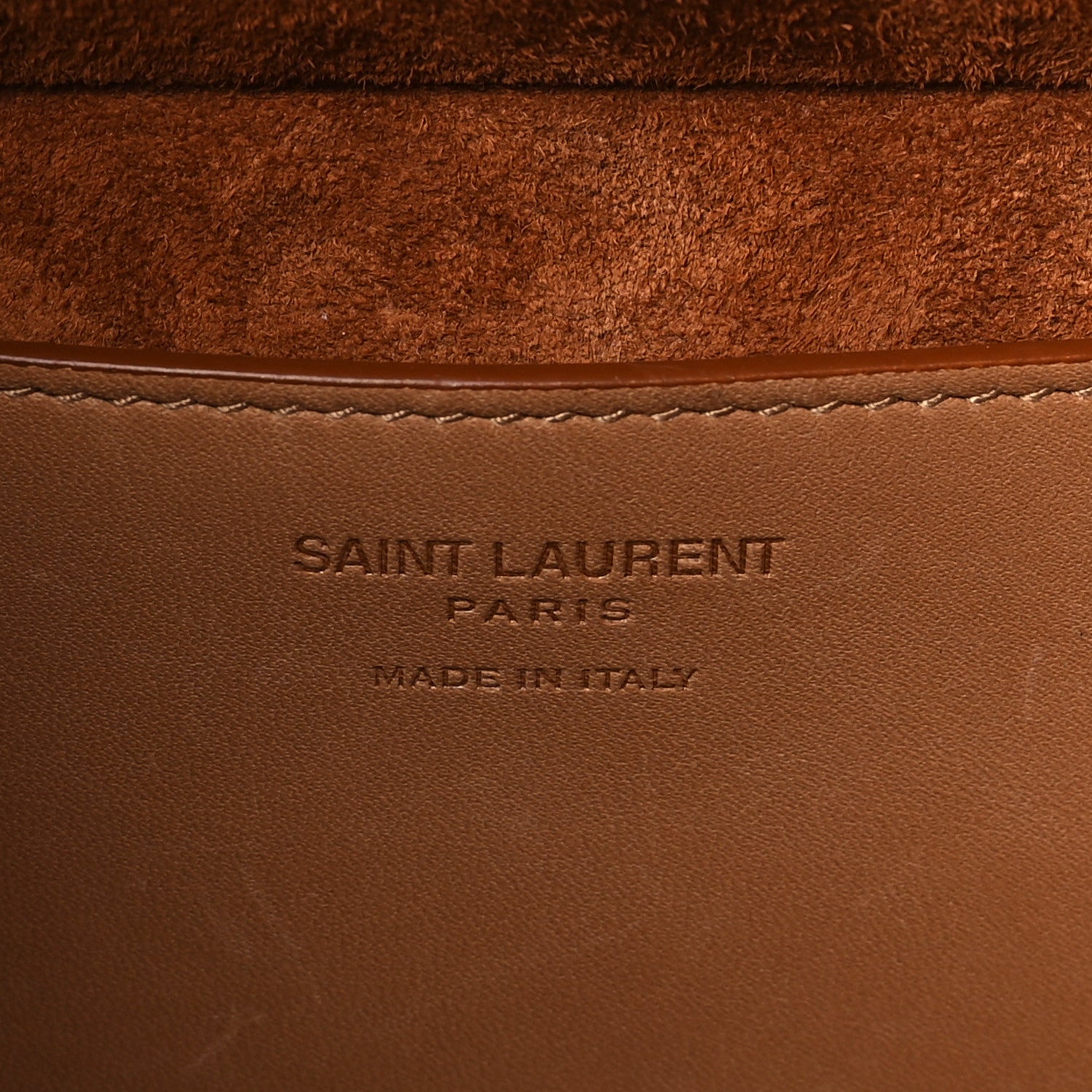 Saint Laurent Calfskin Monogram Take Away Box Dusty Vintage Brown Gold 6 of 9