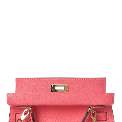 Hermes Chevre Mysore Mini Kelly Sellier 20 Rose Lipstick 16 of 31
