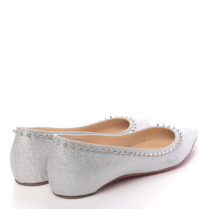 Christian Louboutin Mini Glitter Anjalina Flats 36.5 Silver 4 of 8