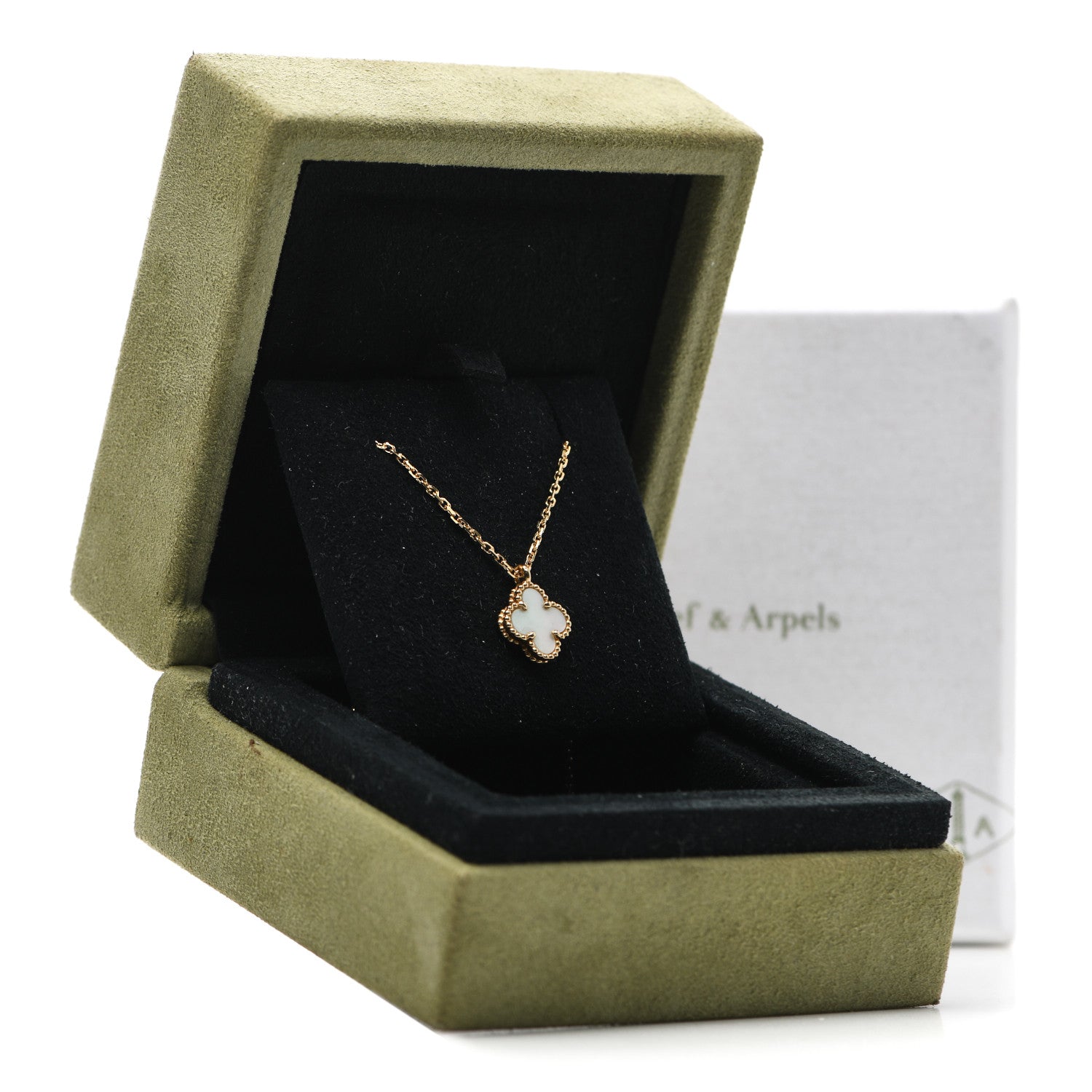 Van Cleef & Arpels 18K Yellow Gold Mother of Pearl Sweet Alhambra Pendant Necklace 6 of 6