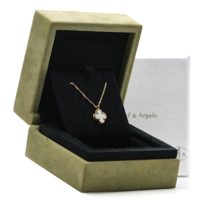 Van Cleef & Arpels 18K Yellow Gold Mother of Pearl Sweet Alhambra Pendant Necklace 6 of 6