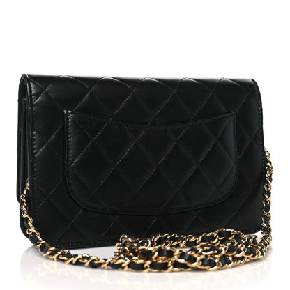 Chanel Lambskin Quilted Wallet On Chain WOC Black 3 of 11