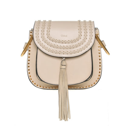 Chloe Calfskin Braided Small Hudson Shoulder Bag Abstract White 1 of 6