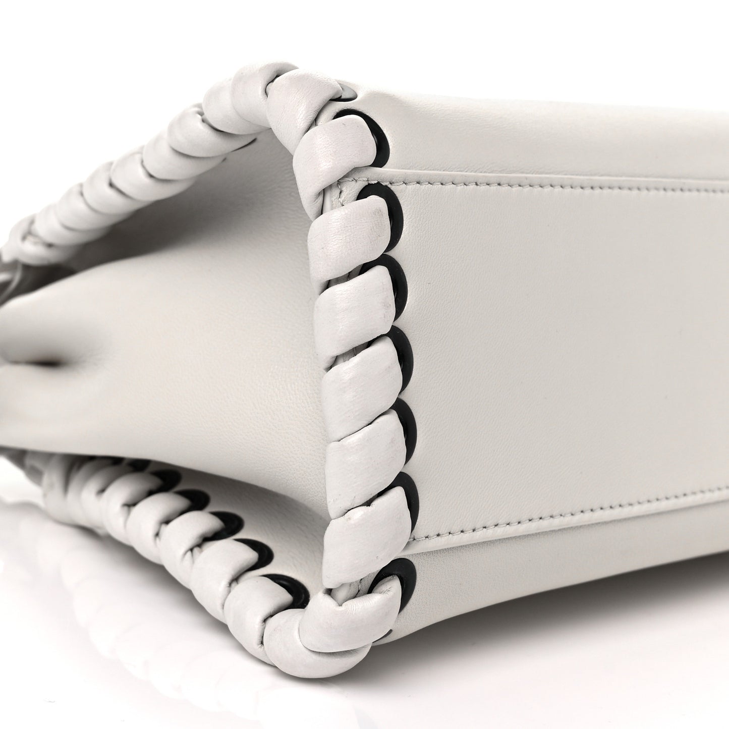Nappa Lace Up Mini Peekaboo Iconic Satchel Bianco Carta
