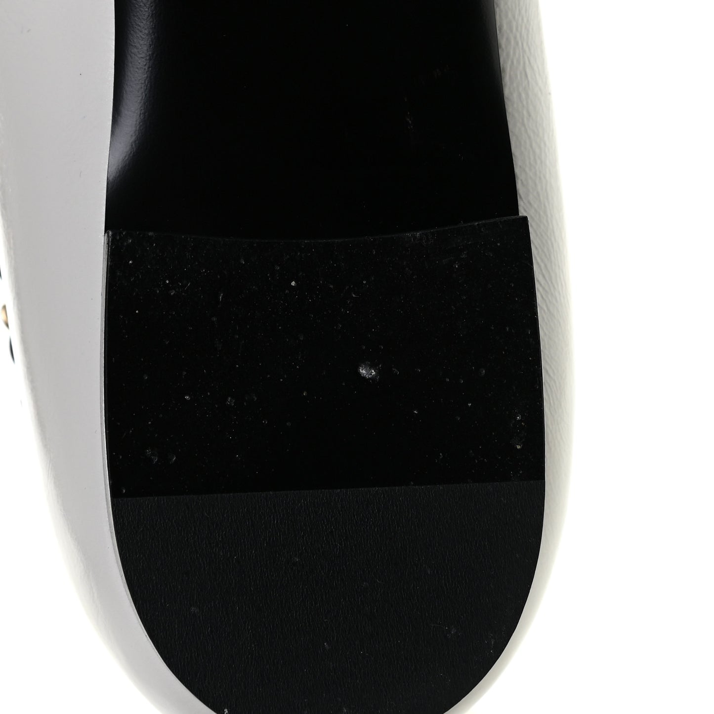 Lambskin Grosgrain Chain Cap Toe Flats 40 Grey Black