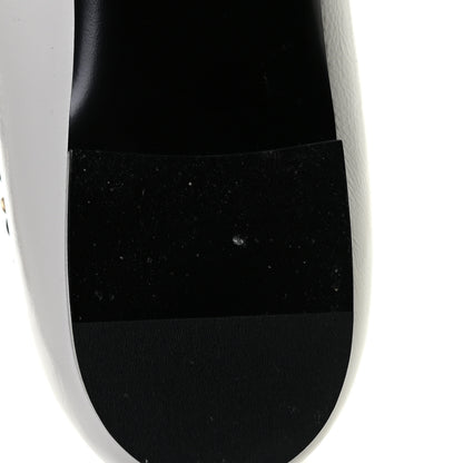 Chanel Lambskin Grosgrain Chain Cap Toe Flats 40 Grey Black 10 of 13