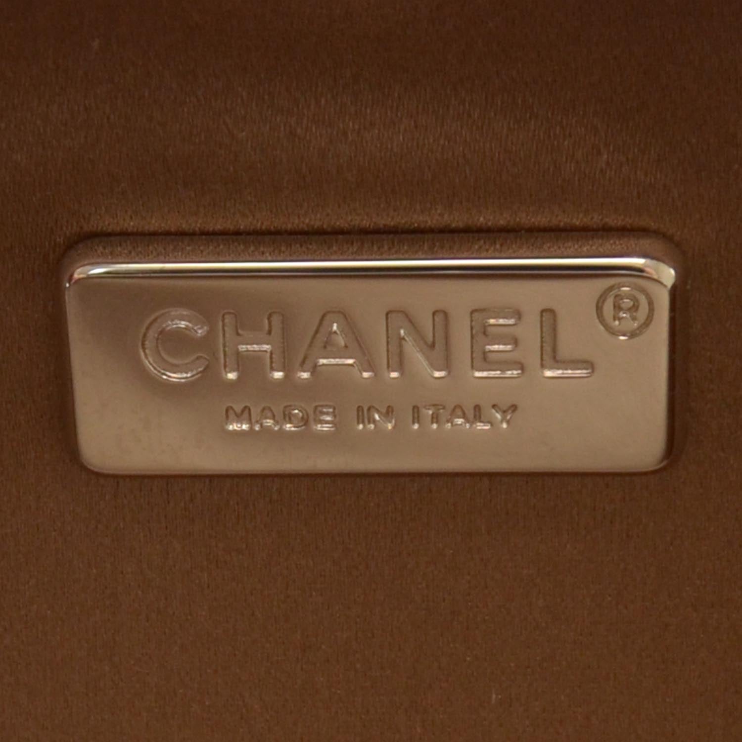 Chanel Satin Quilted Chain Around Clutch Beige 5 of 7