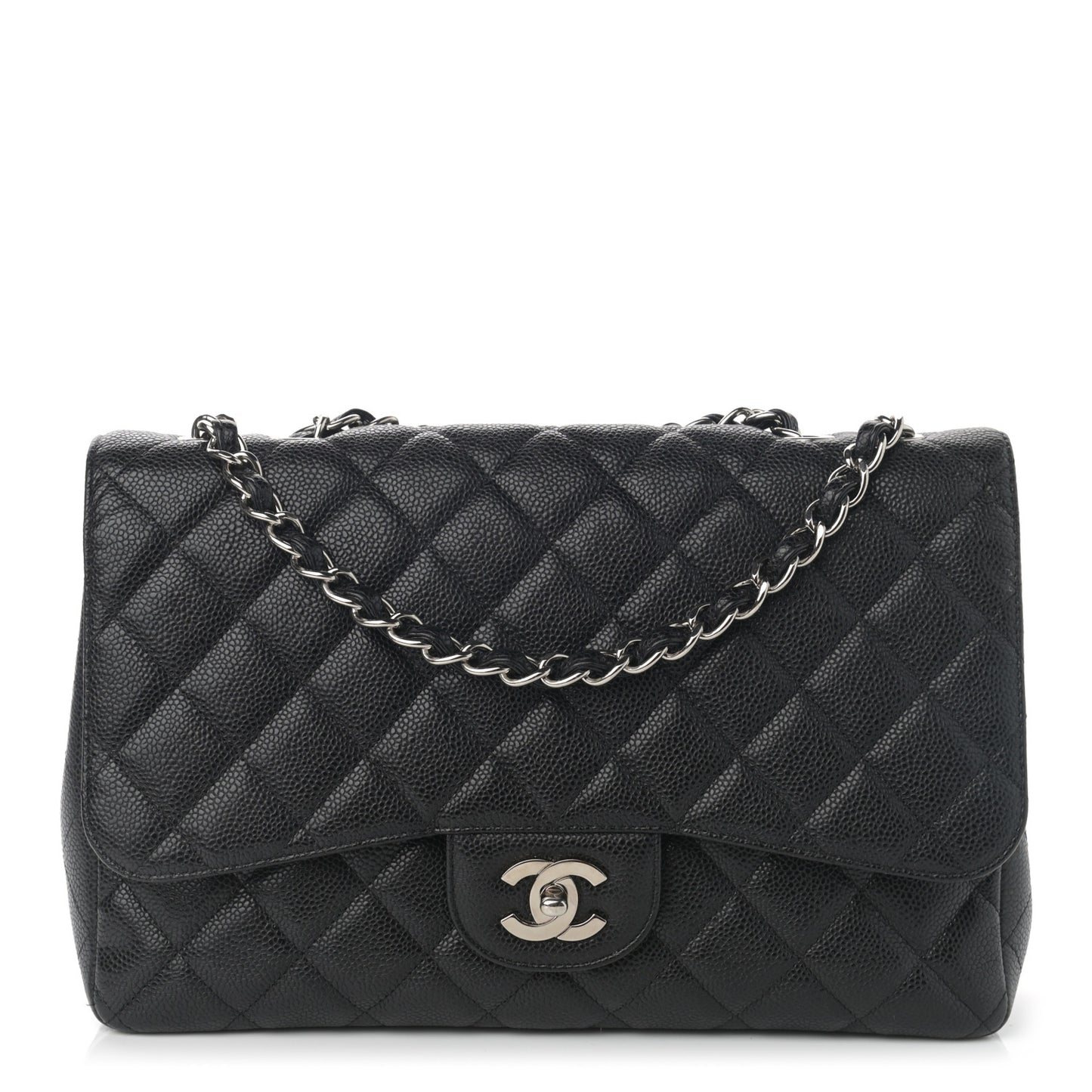 Caviar Quilted Jumbo Single Flap Black