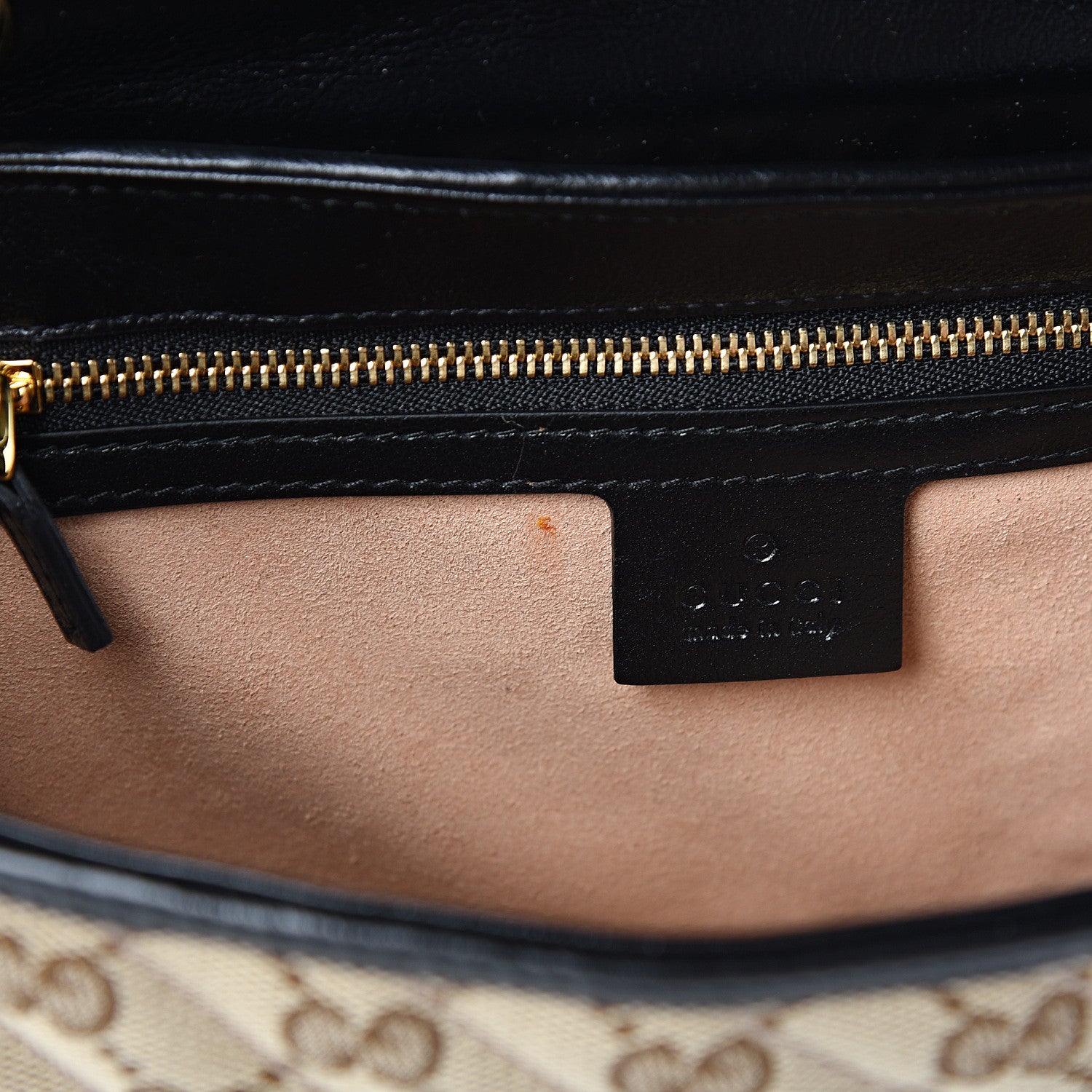 Gucci Monogram Matelasse Diagonal Small GG Marmont Shoulder Bag Beige Black 5 of 10