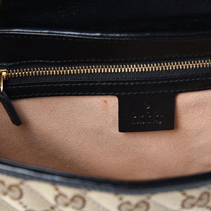 Gucci Monogram Matelasse Diagonal Small GG Marmont Shoulder Bag Beige Black 5 of 10