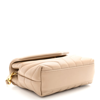 Saint Laurent Calfskin Y Quilted Monogram Toy Loulou Crossbody Bag Dark Beige 3 of 11
