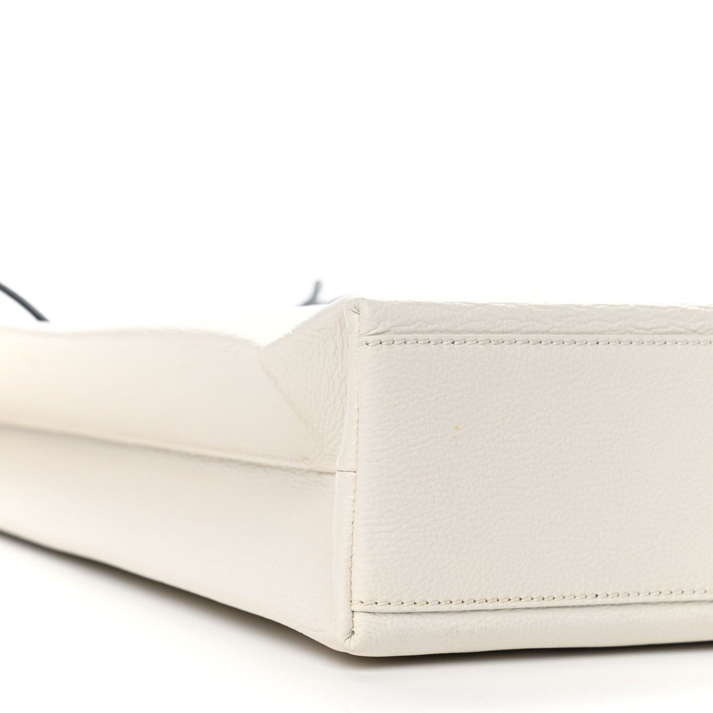 Calfskin Medium Logo North South Shopping Tote White