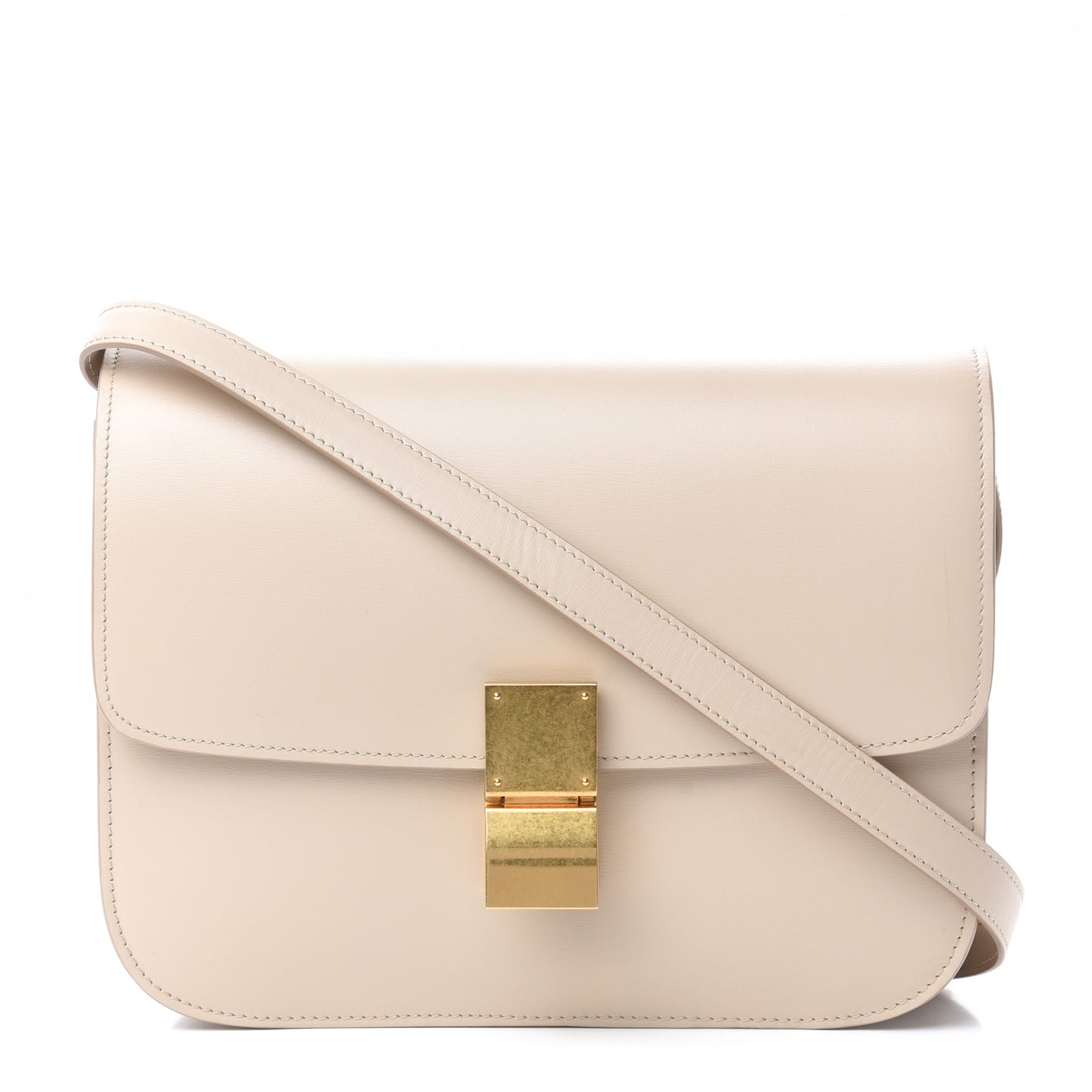 Box Calfskin Medium Classic Box Bag Linen