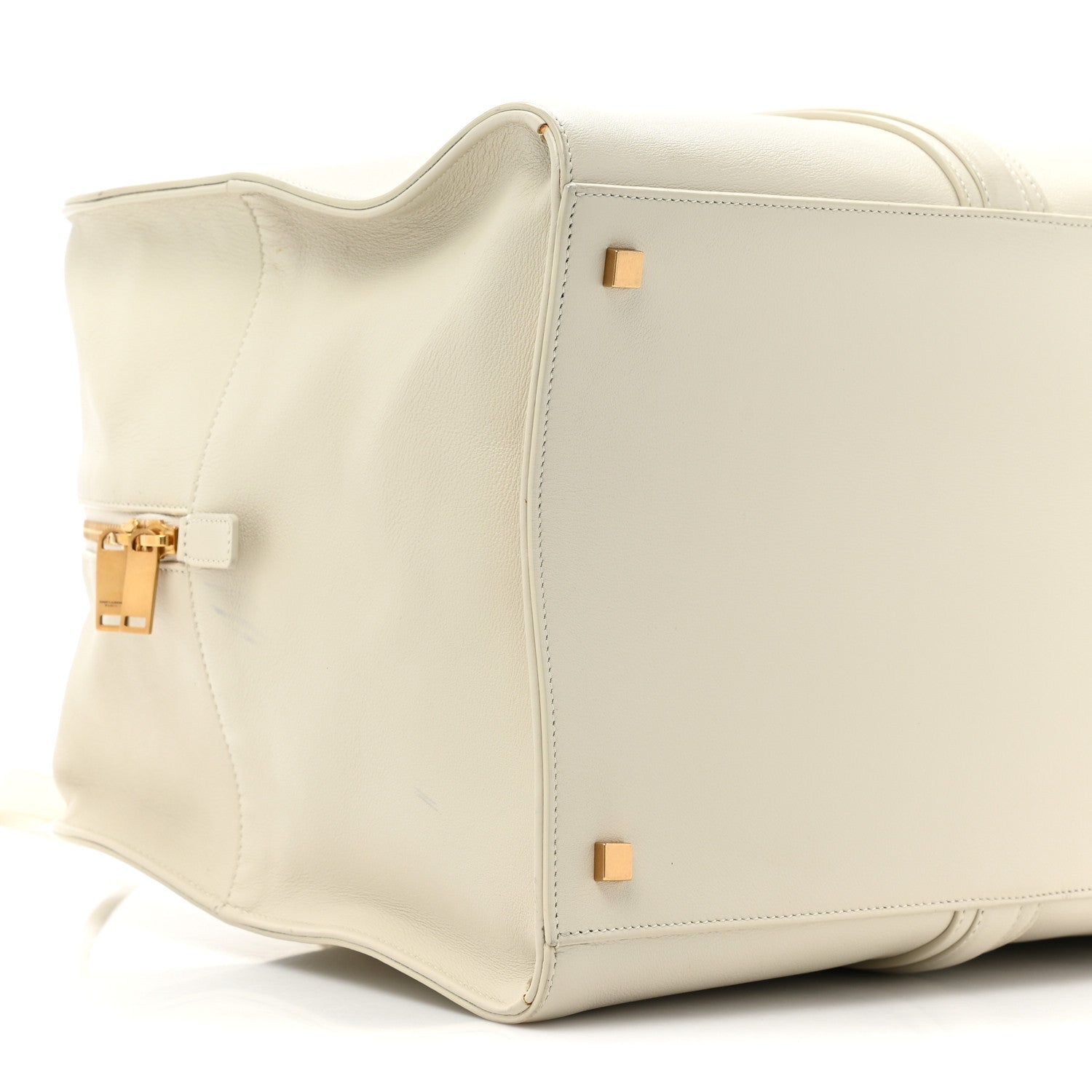 Saint Laurent Calfskin Commuter Duffle White 9 of 16