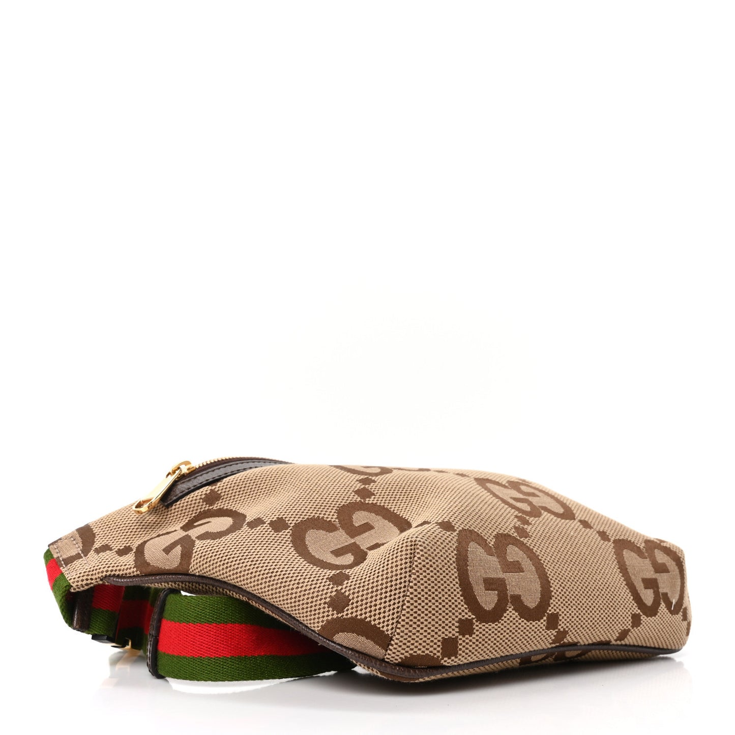 Monogram Jumbo GG Textured Dollar Calfskin Web Belt Bag Camel Ebony New Acero Camel Ebony New Acero