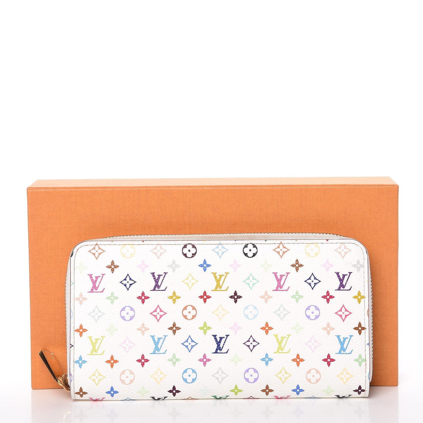 Monogram Multicolor Zippy Wallet White Orange