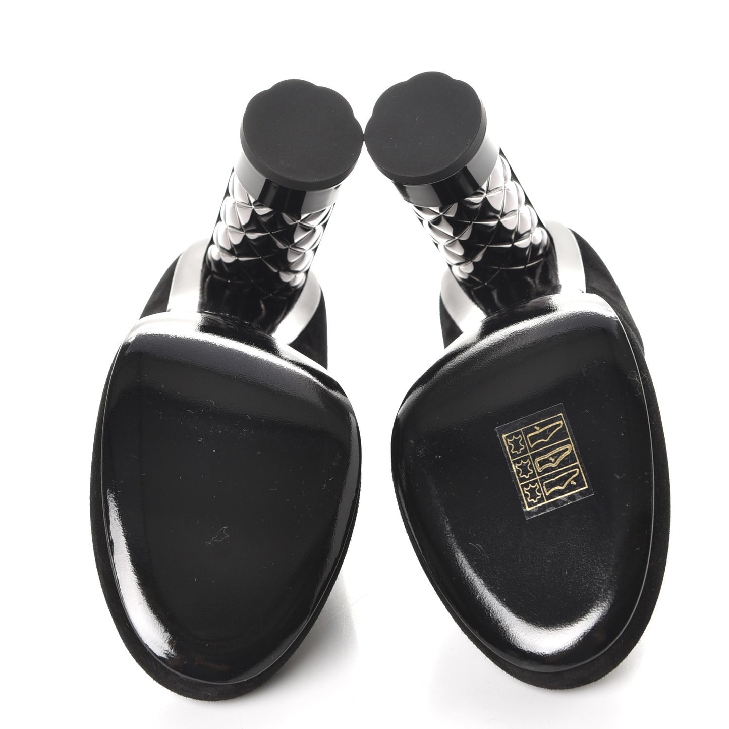 Suede Calfskin CC Pumps 36 Black