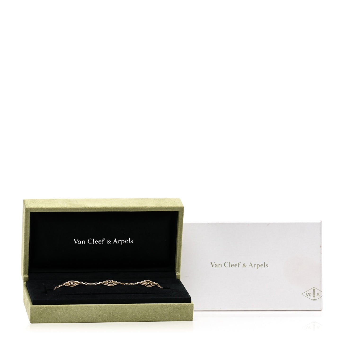 18K Yellow Gold 5 Motifs Guilloche Vintage Alhambra Bracelet