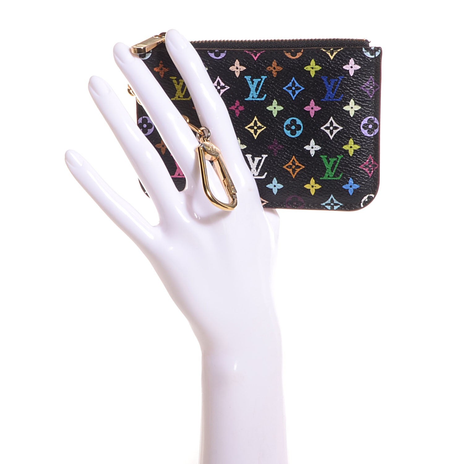 Louis Vuitton Monogram Multicolor Key Pouch Black Grenade 2 of 8