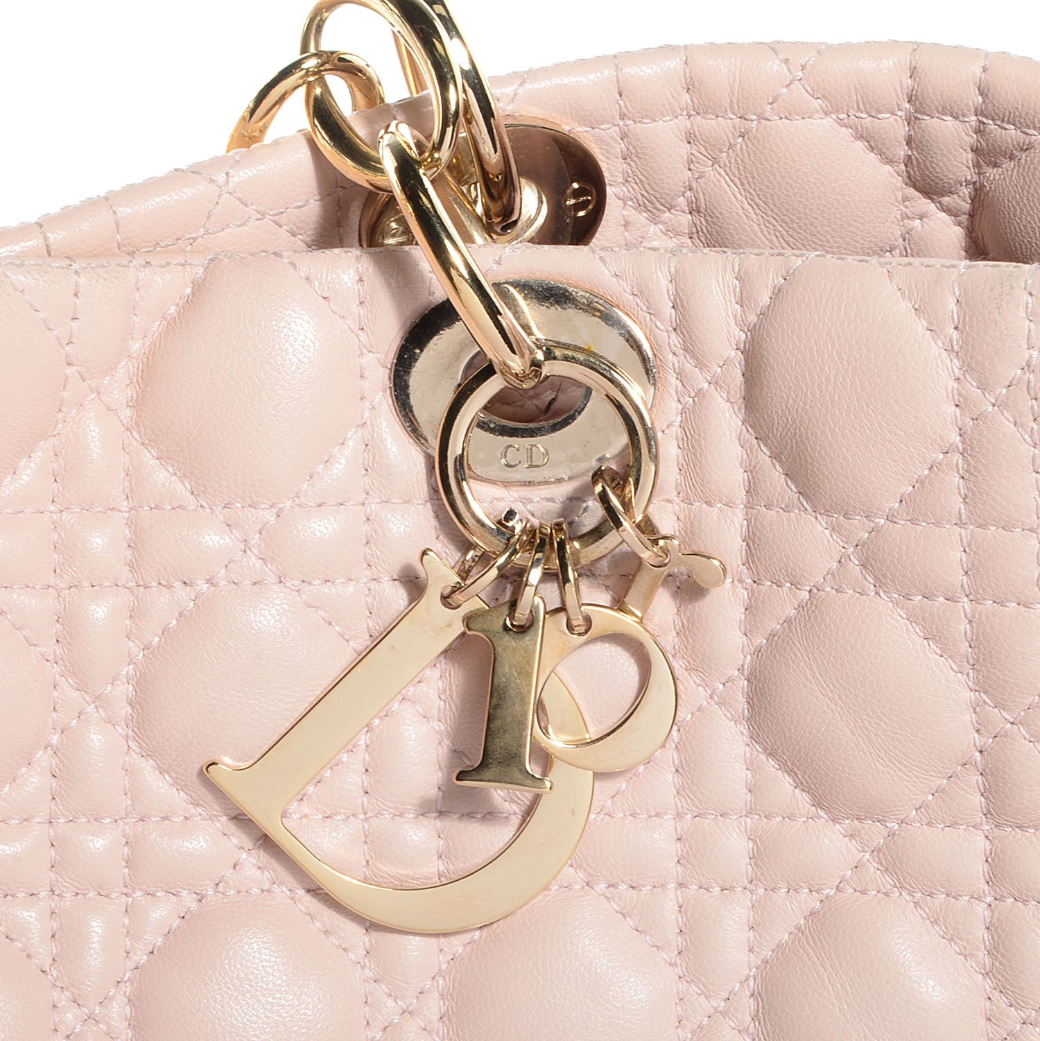 Christian Dior Lambskin Cannage Large Dior Soft Shopping Tote Light Pink 9 of 9