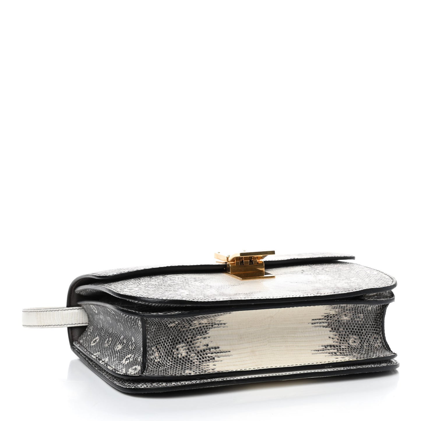 Lizard Medium Classic Box Flap Bag Natural