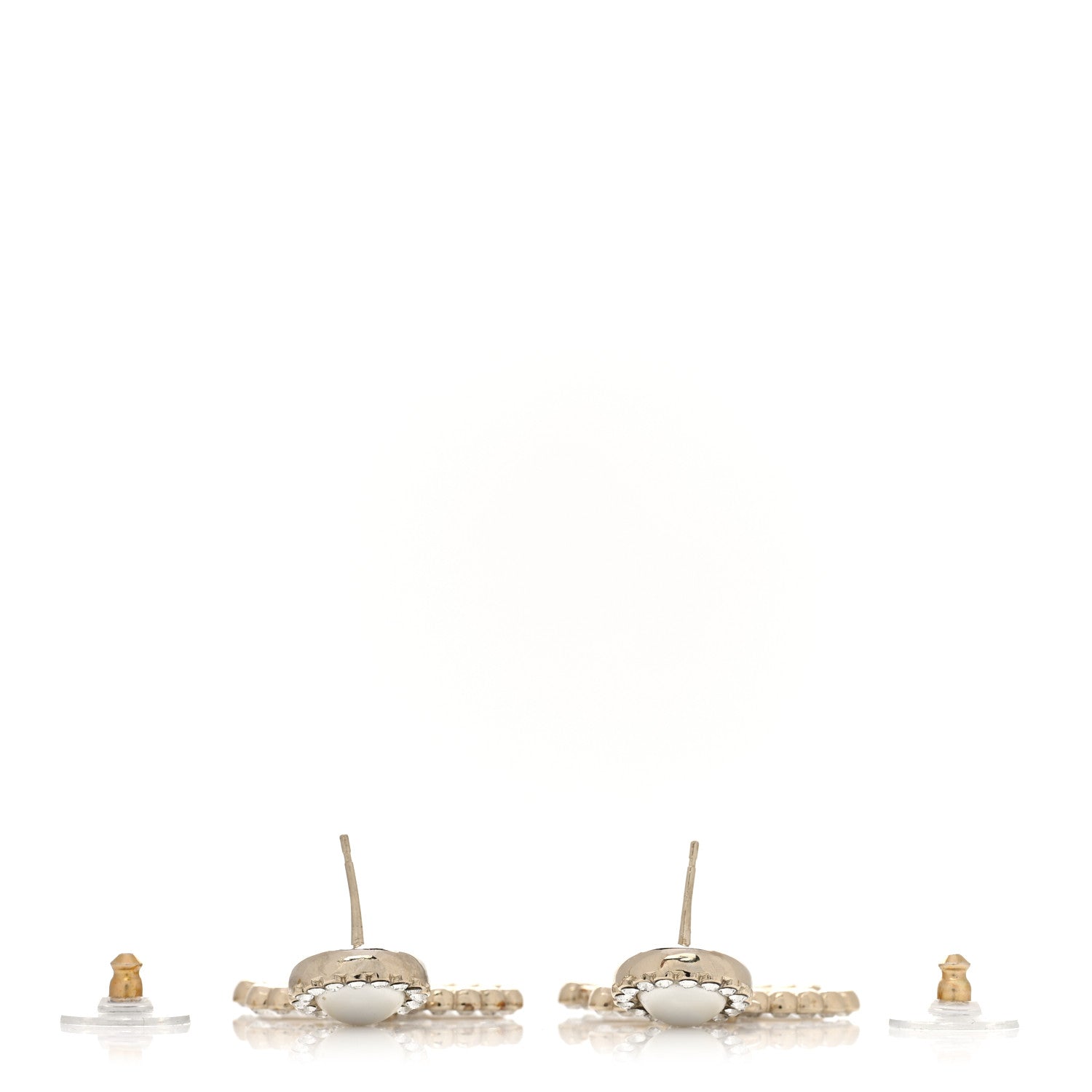 Chanel Crystal Pearl Bow-tiful CC Drop Earrings Gold 3 of 4