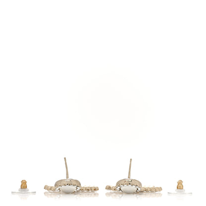 Chanel Crystal Pearl Bow-tiful CC Drop Earrings Gold 3 of 4
