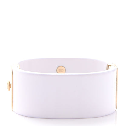 Chanel Resin Gripoix CC Cuff White 3 of 8